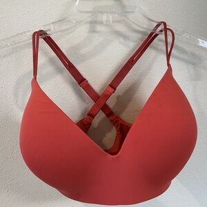 Victoria's Secret, Wireless, Lightly Lined, Red, size 36DDD, Plunge V-neck